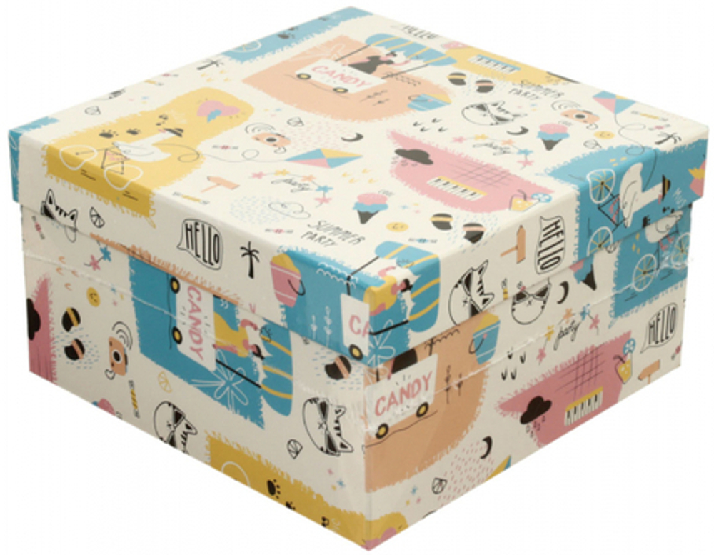 Коробка квадратная, MESHU "Summer Party", 17,5*17,5*10