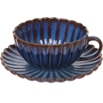 Чайная пара «Верона» (кружка 230мл, блюдце) ромашка синяя