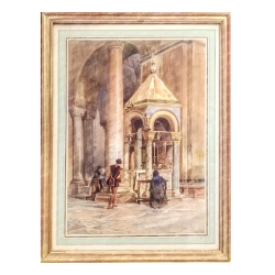 Вернер Карл. Внутри Собора Святого Марка. Бумага, акварель. Венеция, 1853 г.