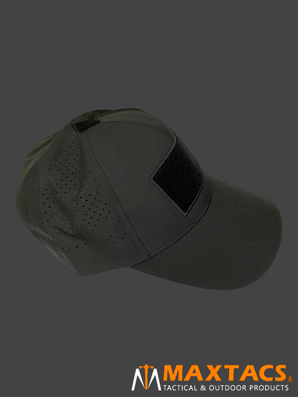 Бейсболка (кепка) перфорированная Maxtacs (Gongtex) ElastX Baseball Cap с велкро панелью. Чёрный