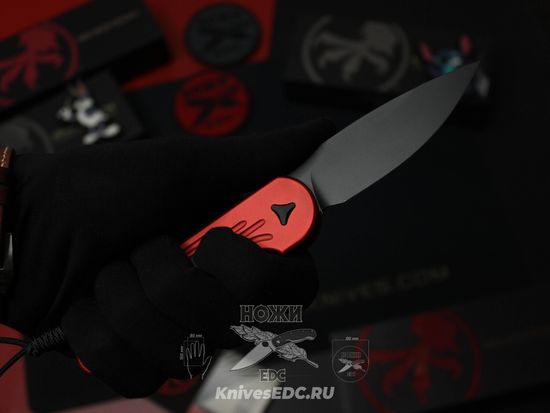 Автоматический нож Microtech LUDT RED 135-1RD с клинком из стали М390, рукоять алюминий