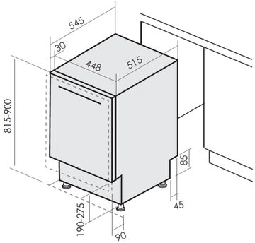 Встраиваемая посудомоечная машина MBS DW-451