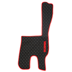 Ковры SCANIA 5 серии R (механика) (экокожа, черный, красный кант, красная вышивка)