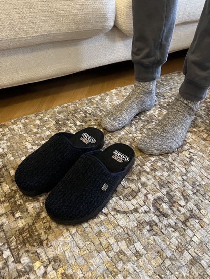 508M | "Ivan Zima" | Мужские тапочки-сабо (темно-синий вельвет)