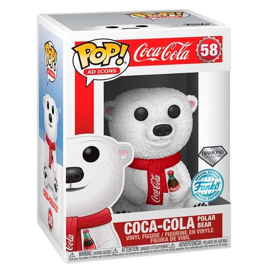 Фигурка Funko POP! Ad Icons Coca-Cola Polar Bear (DGLT) (Exc) (58) 52256 / Фигурка Фанко ПОП! в виде рекламного символа Coca-Cola
