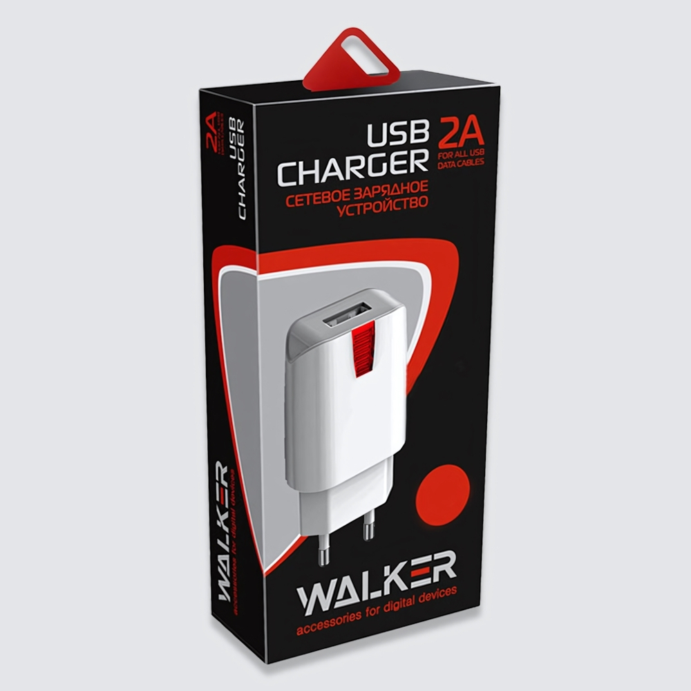 Зарядное устройство WALKER WH-21, 2.1А, 10,5Вт, USBx1 черный