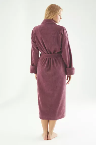 Халат женский махровый  6895 вишня NUSA