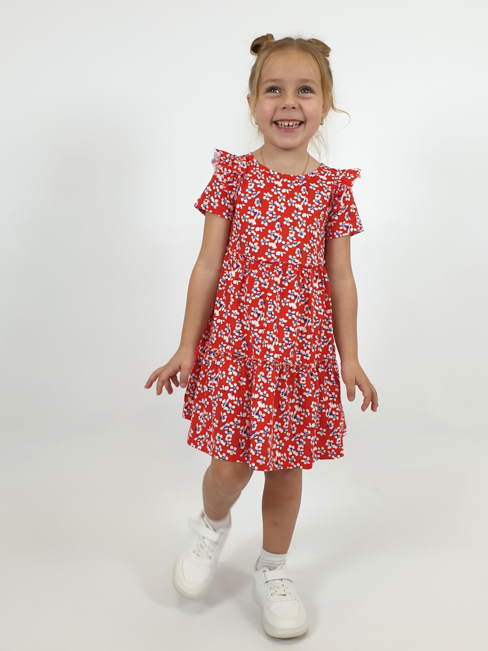 11-195-15 Платье для девочки с коротким рукавом Luneva