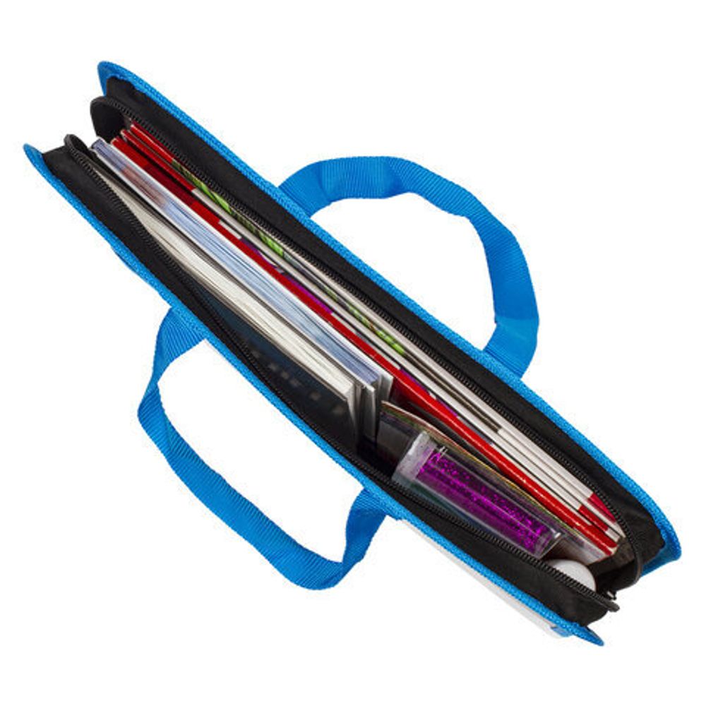 Папка с ручками ПИФАГОР А4, 1 отделение, пластик, молния сверху, 40 мм, SuperCar, 270331