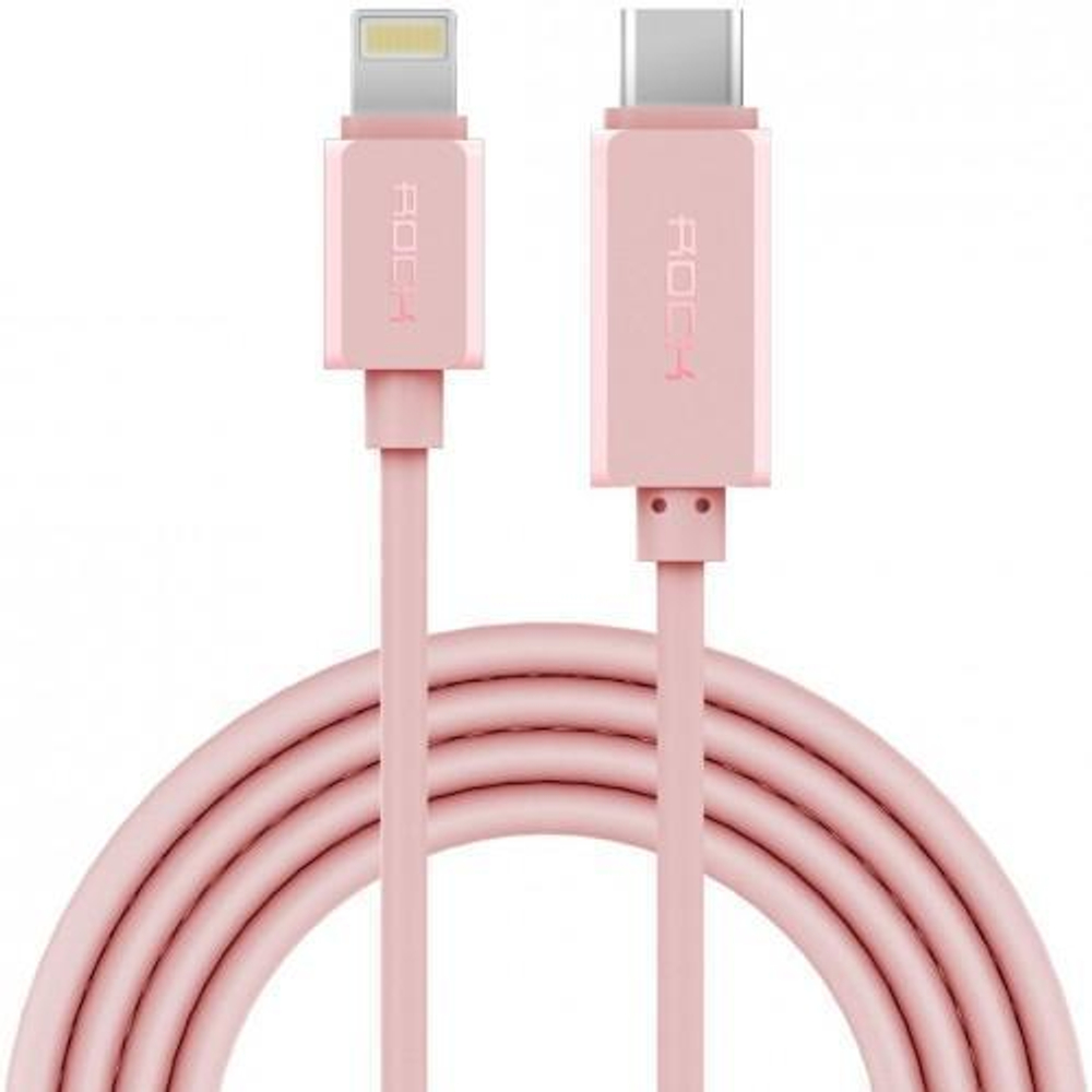 Кабель Rock RCB0414 (Type-C) на (Lightning) 100см (Rose Gold)