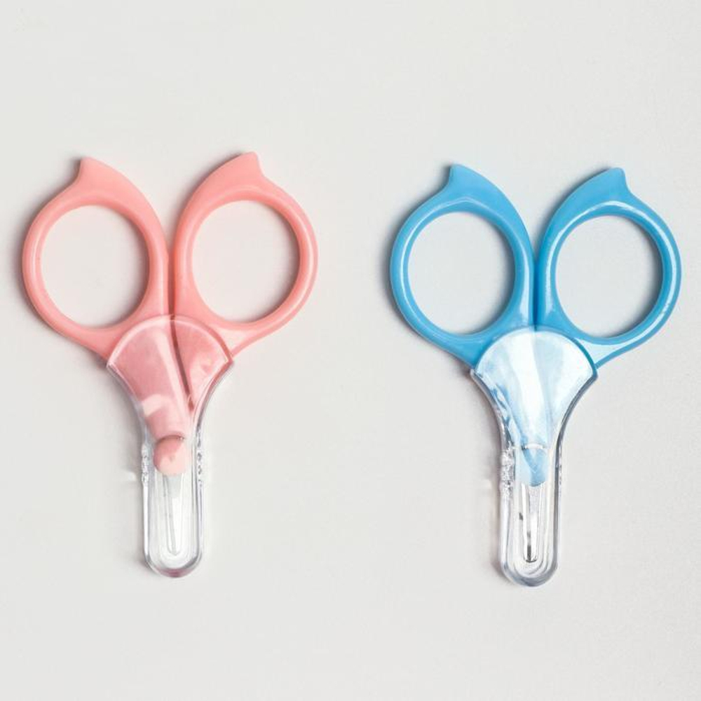 Ножницы детские безопасные, маникюрные, с чехлом, от 0 мес., цвета МИКС 1886960