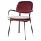 Стул с подлокотниками и контрастным кантом pea, велюр, бордовый/бежевый