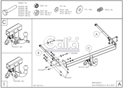 Оцинкованный фаркоп на Mercedes E-Class w212 седан, кроме AMG 2009-2016 (без электрики), Galia M138C