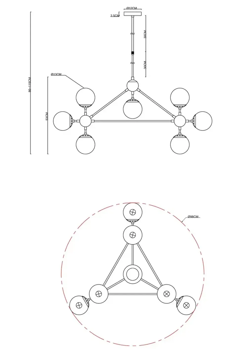 Люстра на штанге Arte Lamp