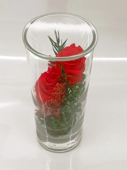 натуральные кустовые розы в стекле, вакуум*