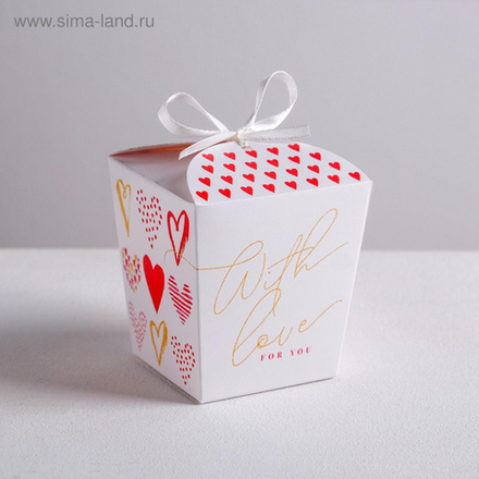 Бонбоньерка "With love" 75*80*75 мм