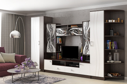 Шкаф бельевой Женева, Белый глянец холодный, Венге