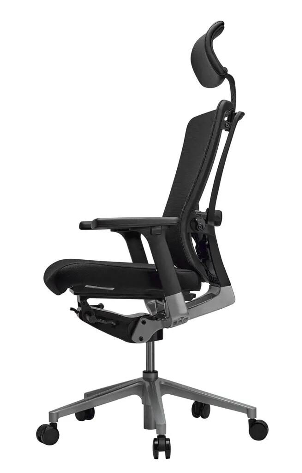 Кресло эргономичное SCHAIRS AEON-М01S база silver, каркас silver, сетка R05BK /ткань T01 BK черная