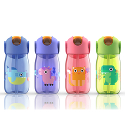 Бутылочка детская с силиконовой соломинкой 415мл синяя Zoku