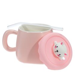 GAEM Кружка с крышкой и трубочкой, 400 мл, L13 W9,5 H12 см, 4в.