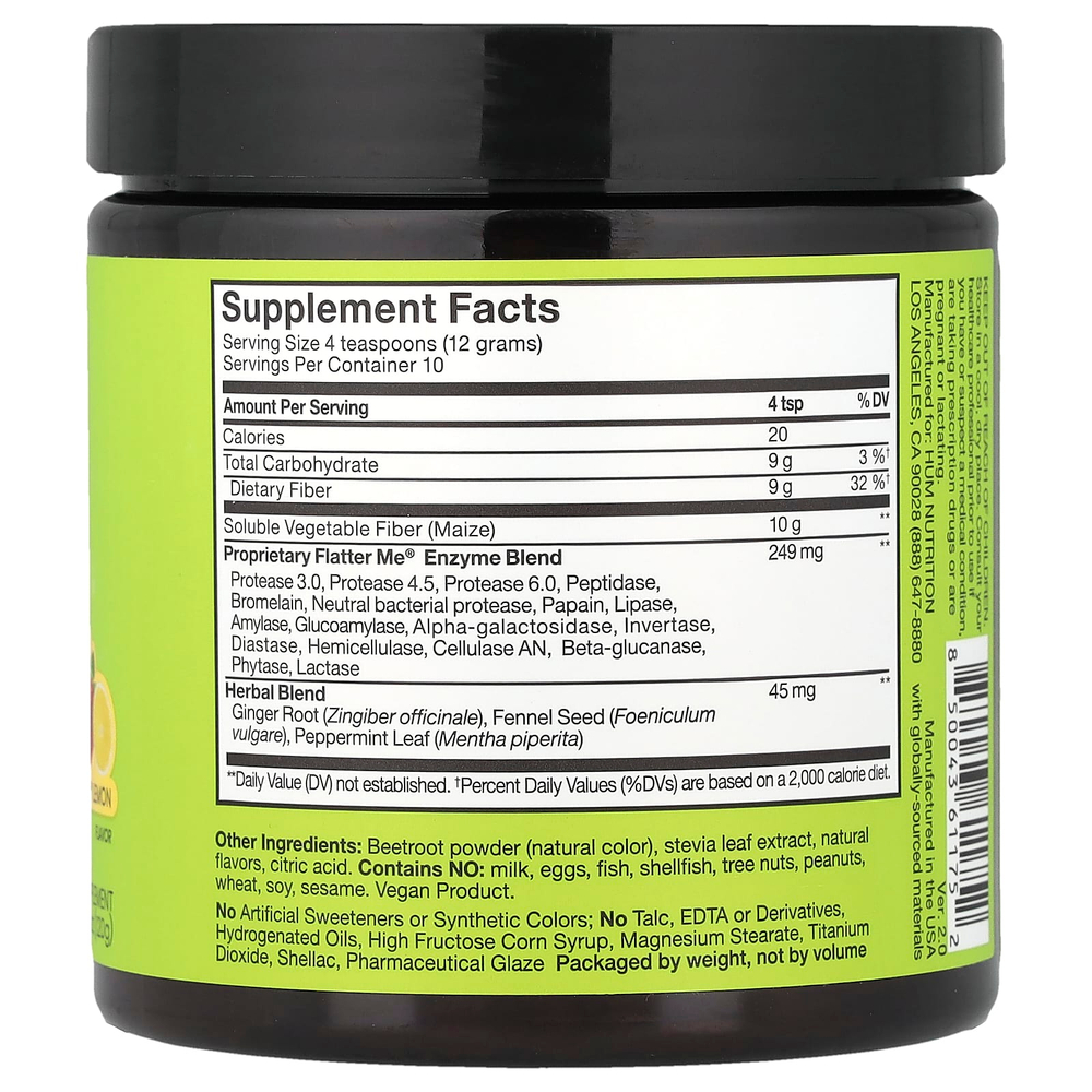HUM Nutrition, Flater Me®, клетчатка, ГПП-1, со вкусом клубники и лимона, 120 г (4 унции)