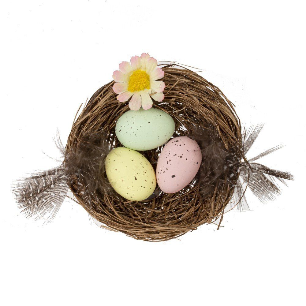 GAEM Изделие декоративное "Гнездо пасхальное" (блок 12 шт), L7 W7 H2,5 см, 2в.