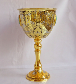 Кубок c малахитом "Слоны"