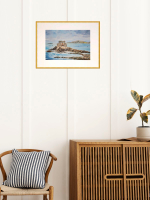 Картина авторская акварельная в паспарту 30х40 см на стену для интерьера "Сен-Мало. Франция"