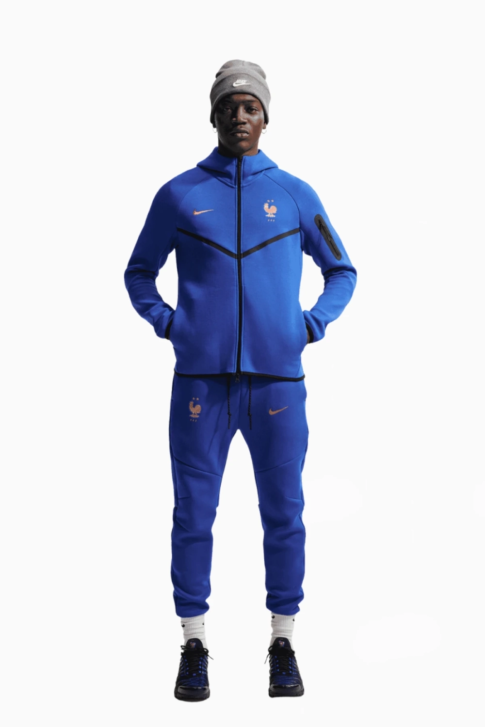 Кофта Nike France 2026 Tech Fleece Windrunner FZ Hoodie - синий