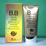 Ekel. Антивозрастной отбеливающий BB-крем с улиточным муцином B.B Snail Gold SPF50+/PA+++ Whitening & Anti-Wrinkle