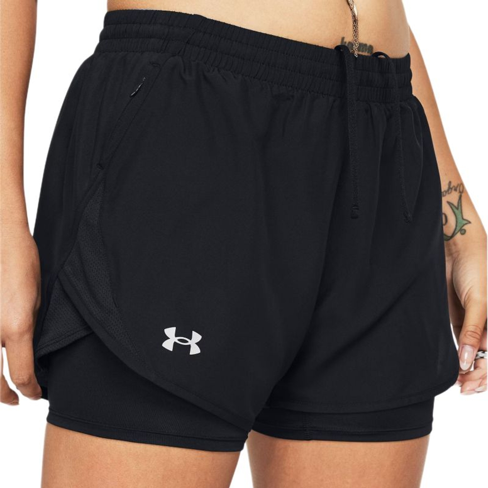 Женские теннисные шорты Under Armour Fly By 2-in-1 - black