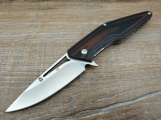 Складной нож STEELCLAW Босс коричневый c клинком из стали D2, рукоять G10