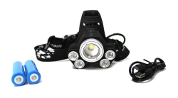 Фонарь светодиодный аккумуляторный налобный(5W LED,500Lm,2000mAh,зарядка12V,время раб.4ч,время заряд.5ч,защита гнезда зарядки,синий/белый/желтый свет) RockForce##Rock FORCE RF-01157