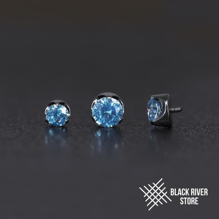 Flat Cubic Zirconia Aqua