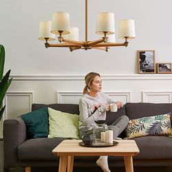 Люстра На Штанге Jorgenson D85 Beige/Dark Wood By Imperiumloft