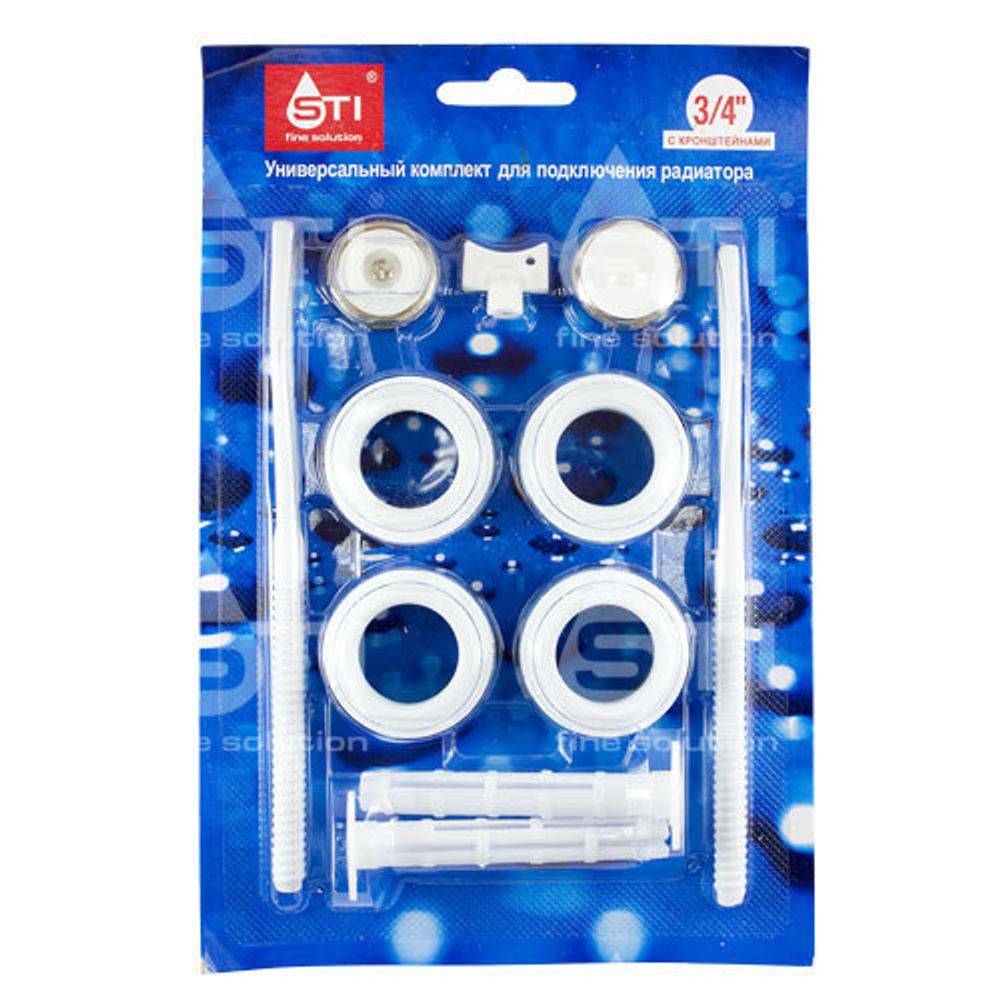 Комплект радиатора (возд.2пр.+2лев.проб,прокл.,загл.) с 3-мя кронштейнами