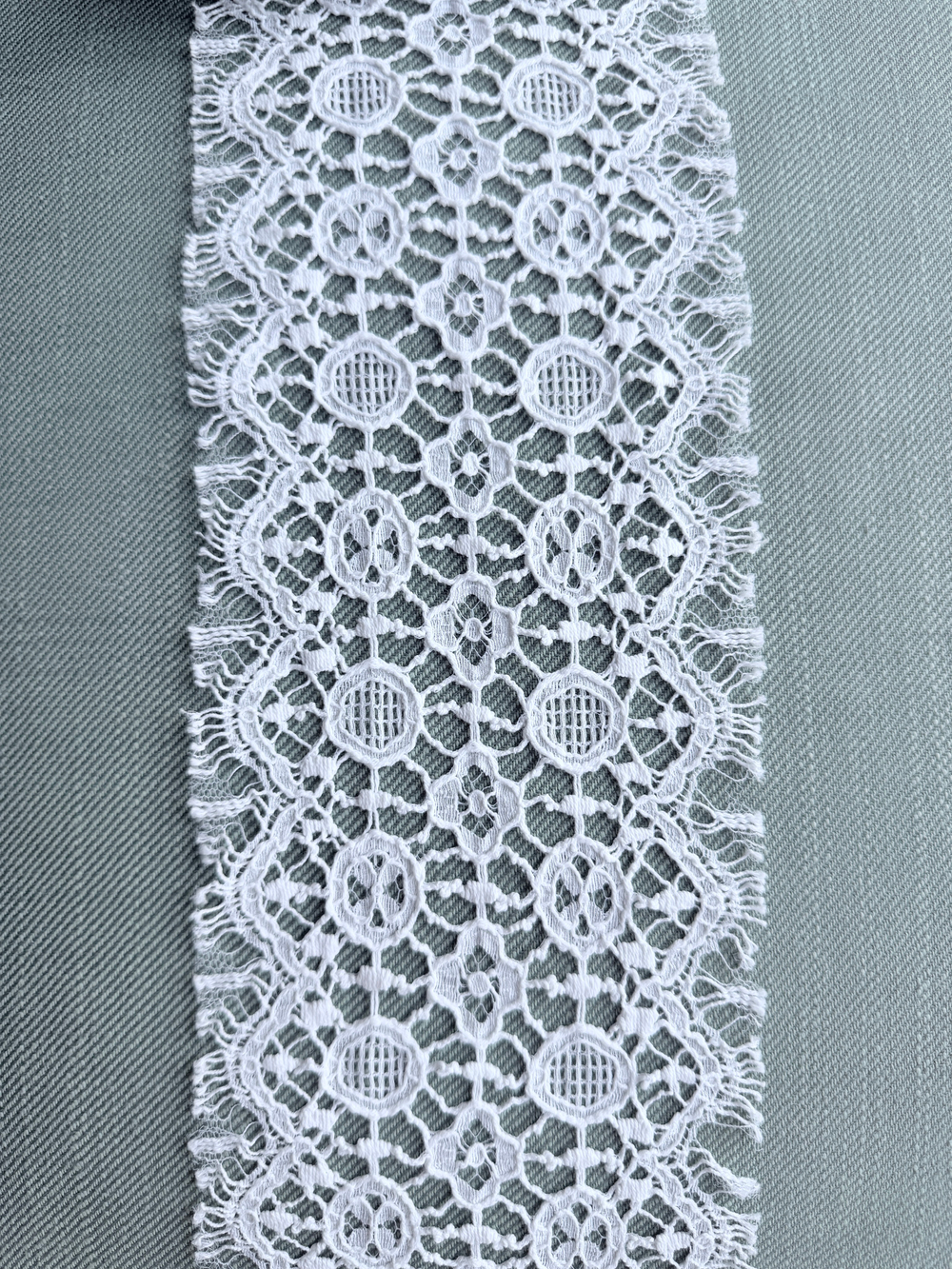 Кружево натуральное однотонное 100% хлопок ш-12см Италия