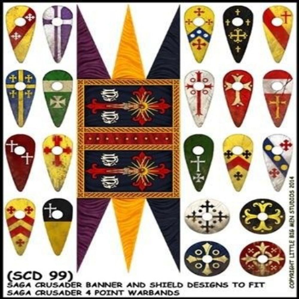 LBMS SAGA SCD 99   Crusader Banners &amp;amp  Shield