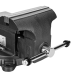 Тиски слесарные BVH-200, 200 мм, поворотные, стальная направляющая, с наковальней //Denzel