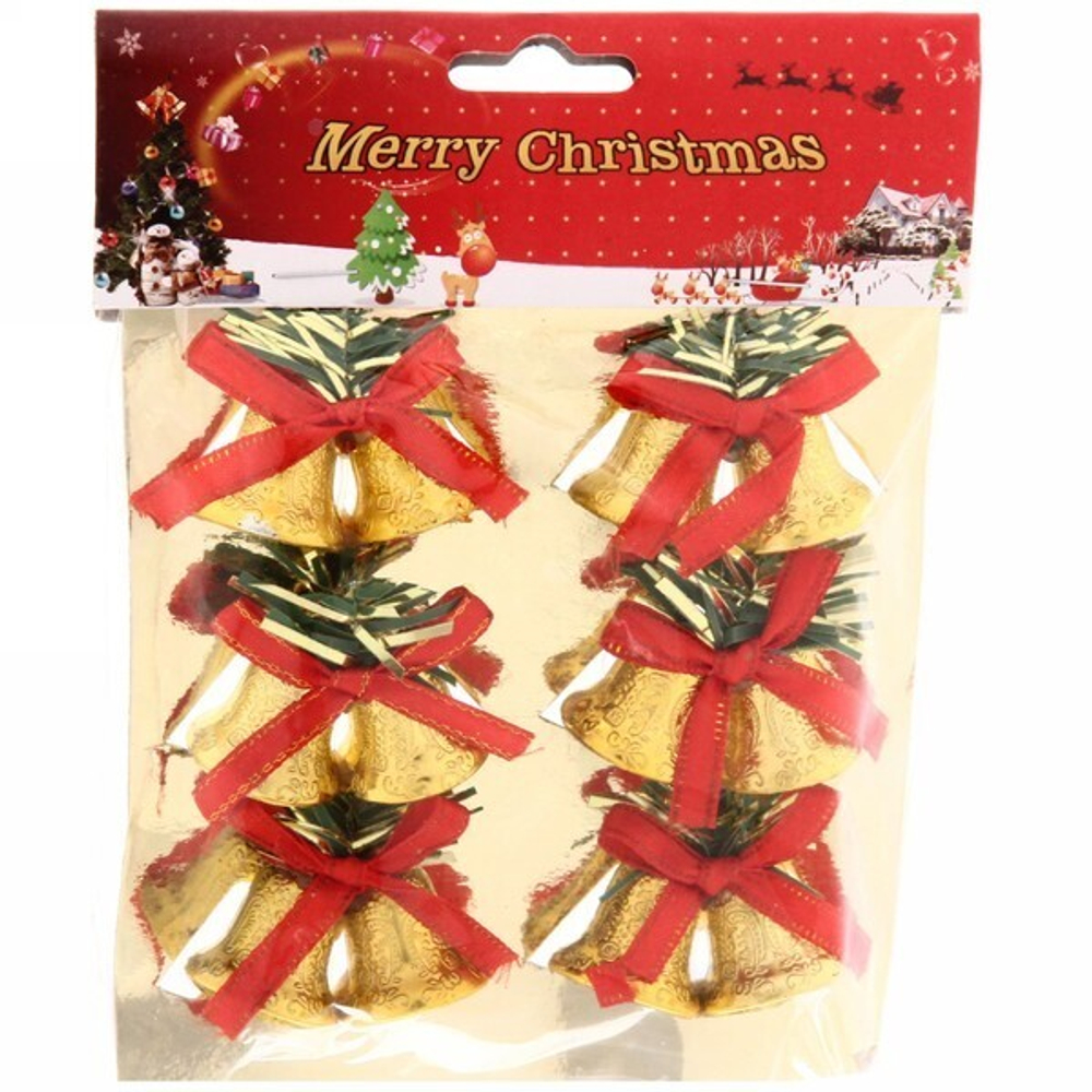 Набор колокольчиков двойных 2,5смх6шт золото