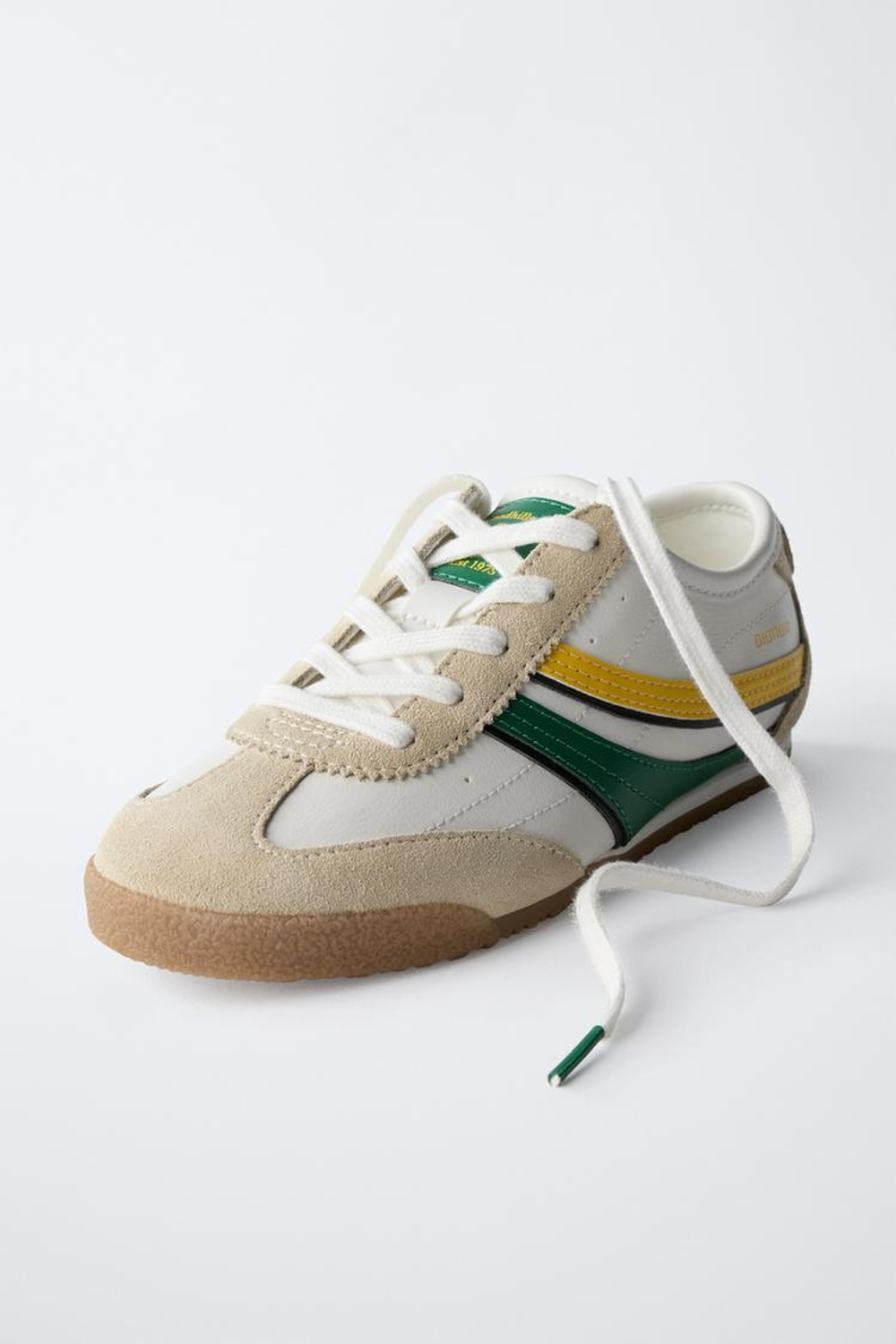 ZARA КРОССОВКИ В СТИЛЕ РЕТРО, БЕЛЫЙ