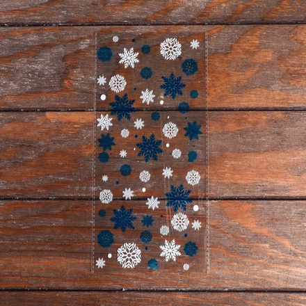 Пакет подарочный,  Снежинки 13 х 27 см, 100 шт