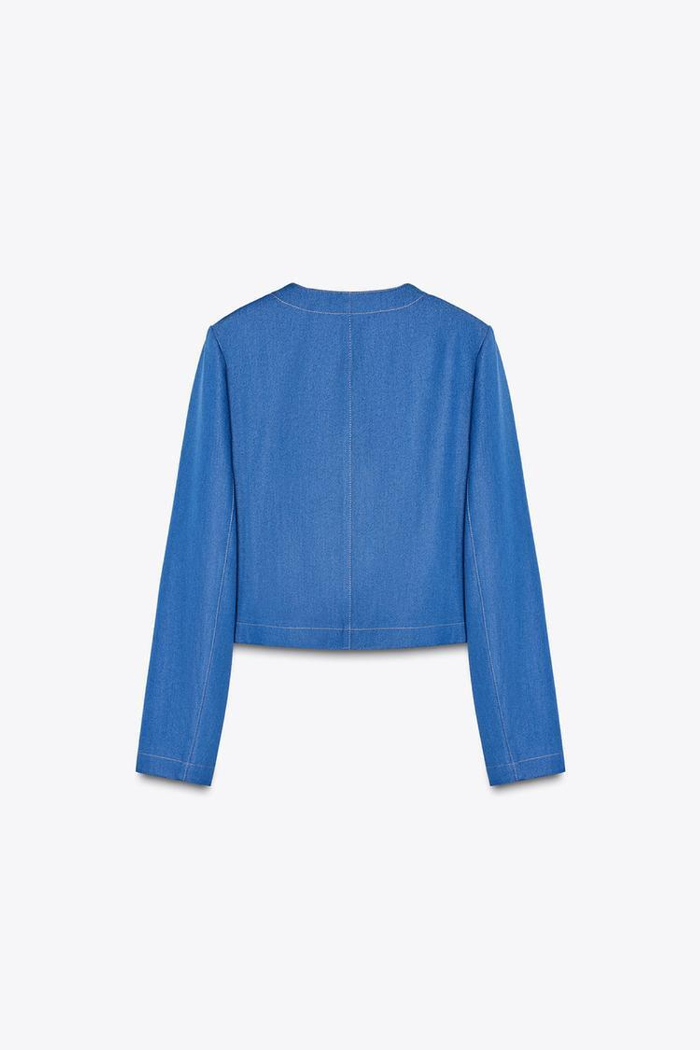 ZARA КАРДИГАН С КОНТРАСТНОЙ СТРОЧКОЙ, СВЕТЛЫЙ ИНДИГО