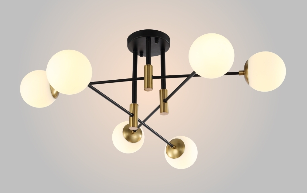 Потолочная люстра Crystal Lux FIDEL PL6 BLACK
