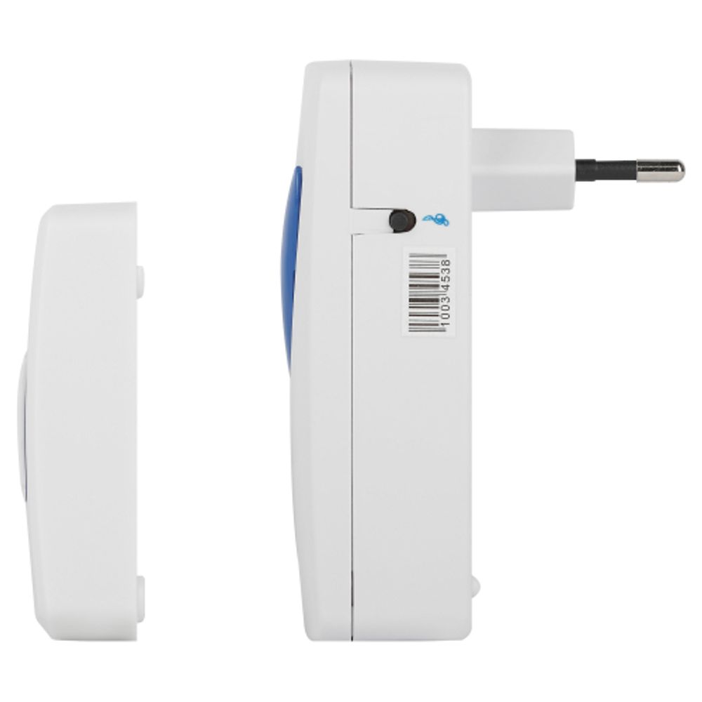 Звонок дверной ЭРА C93 беспроводной от сети белый с синим 6 мелодий