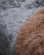 Вязаный плед из натурального меха песца 200*150 см ("соль с перцем")