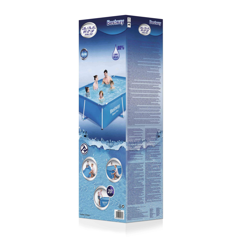 Каркасный прямоугольный бассейн Bestway 259х170х61 см (56403 BW)