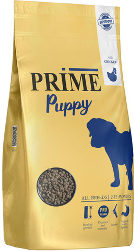 PRIME 500г Puppy All Breeds Корм для щенков всех пород от 2 до 12 месяцев, с курицей
