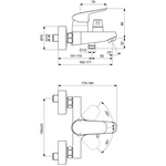 CERAFLEX Настенный смеситель для ванны/душа B1740AA