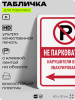 Табличка для парковки "Не парковаться", для дома, офиса, организаций, 40х30 см, Silver Plane x Айдентика Технолоджи